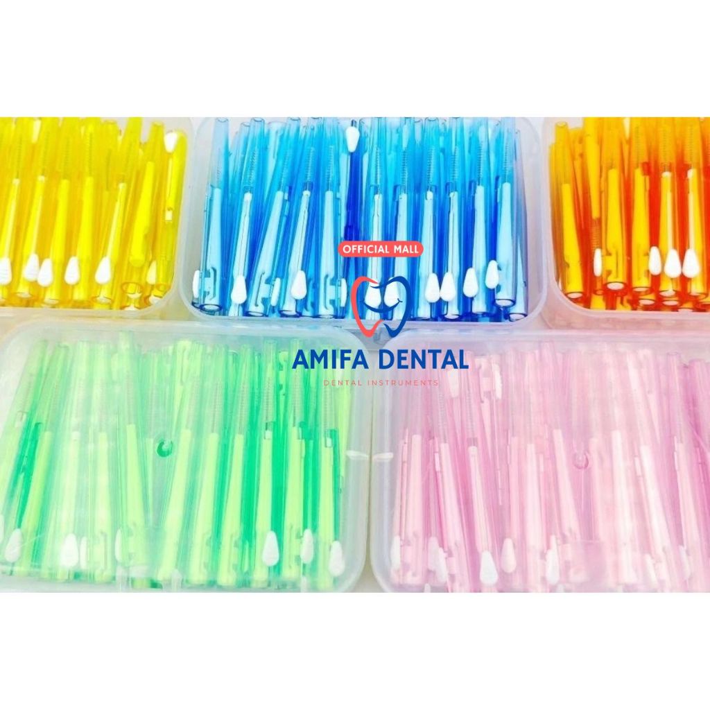 Hộp 60 Cây Bàn Chải Kẽ Răng Dạng Bút, Bàn Chải Niềng Răng, Chỉnh Nha, Bàn Chải Dạng Trượt Tiện Lợi