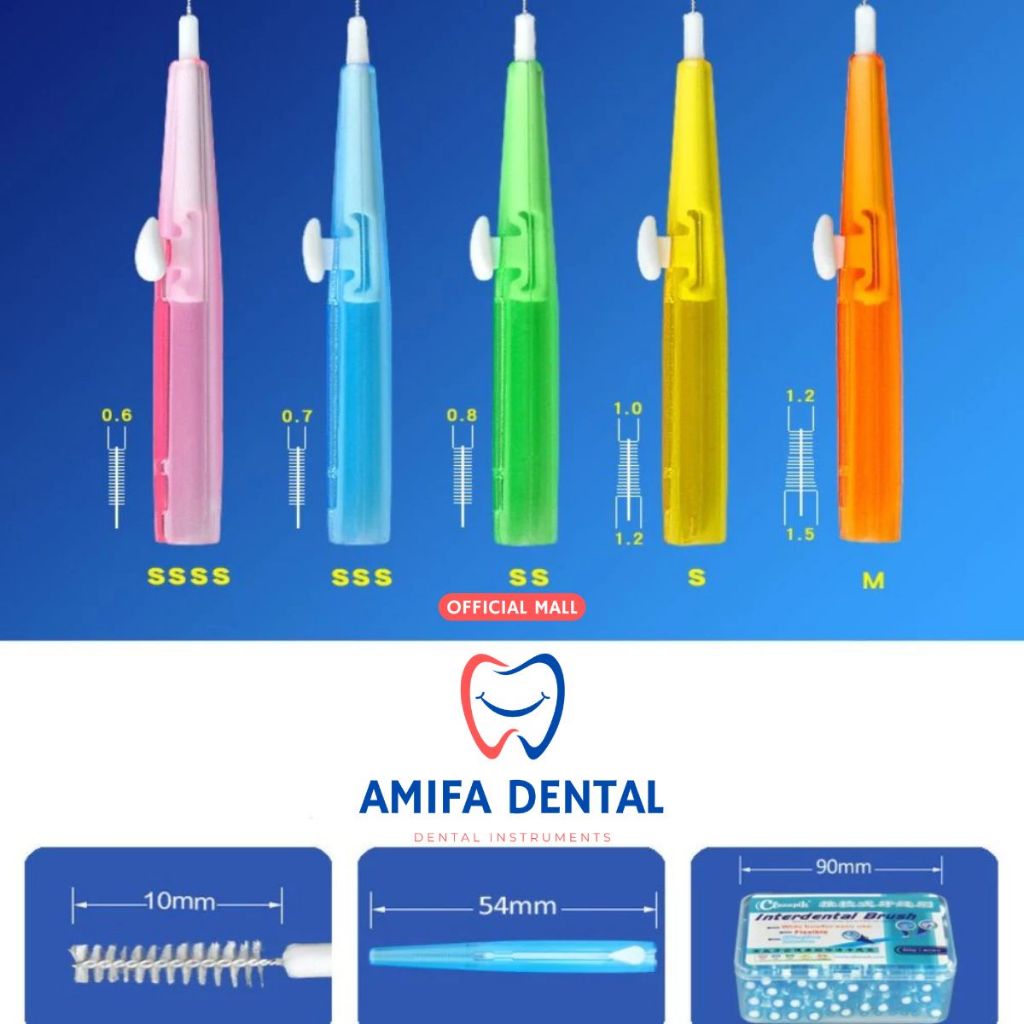 Hộp 60 Cây Bàn Chải Kẽ Răng Dạng Bút, Bàn Chải Niềng Răng, Chỉnh Nha, Bàn Chải Dạng Trượt Tiện Lợi