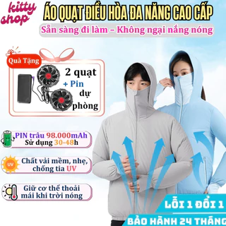 Áo Khoác Quạt Gió Điều Hòa Chống Nắng, Làm Mát Nhanh Pin 98000mAh Áo Điều Hòa Công Nghệ Mới 2025