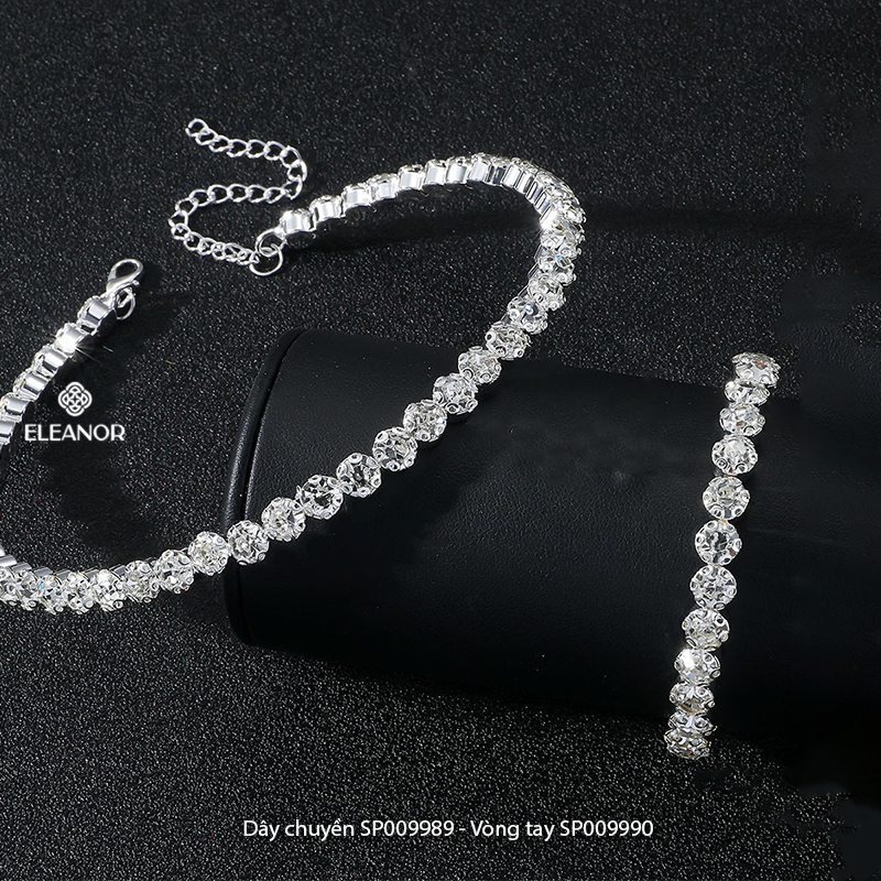 Dây chuyền vòng tay Eleanor Accessories vòng kiềng bộ trang sức đính đá phụ kiện trang sức 9989