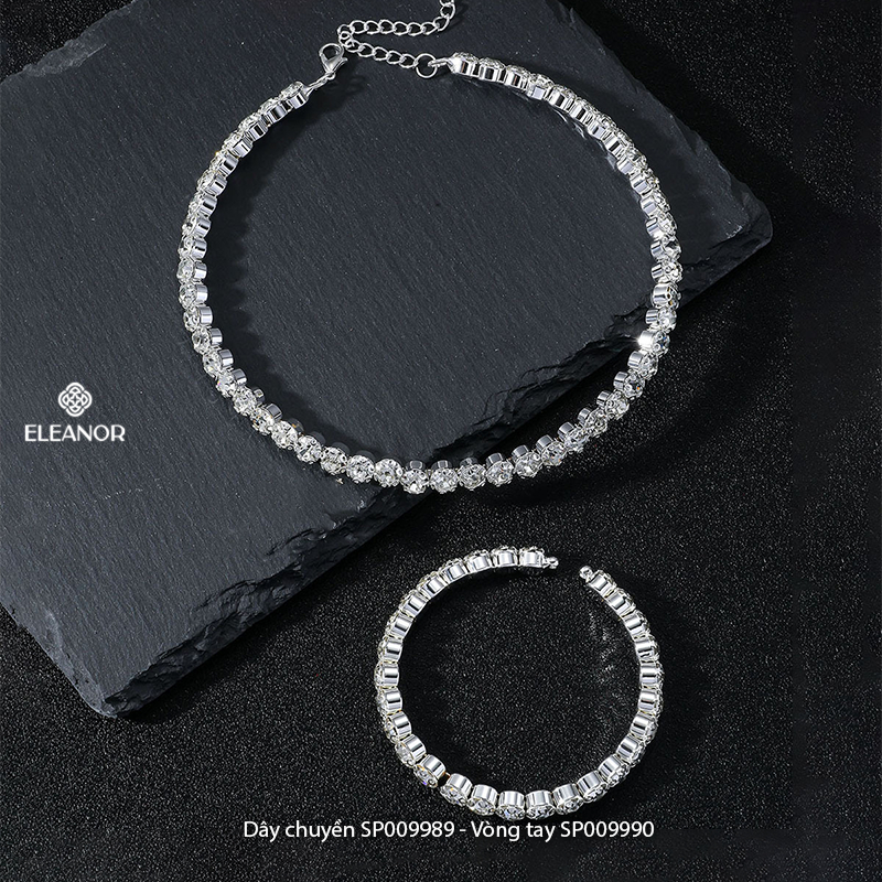 Dây chuyền vòng tay Eleanor Accessories vòng kiềng bộ trang sức đính đá phụ kiện trang sức 9989