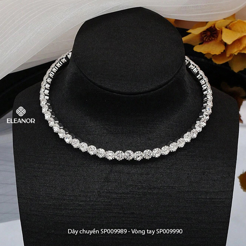Dây chuyền vòng tay Eleanor Accessories vòng kiềng bộ trang sức đính đá phụ kiện trang sức 9989