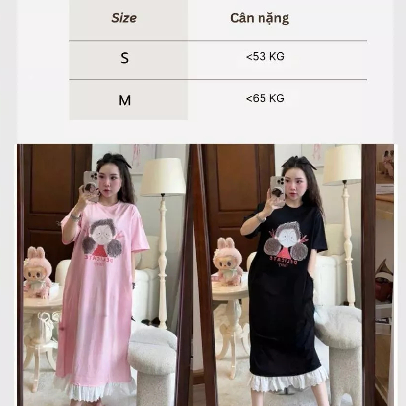 ( Nhiều mẫu) Đầm suông form rộng tay ngắn Váy thun dáng dài cộc tay nữ mặc nhà đi chơi cá tính bầu bigsize T1048G