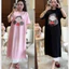 Đầm suông form rộng tay ngắn Váy thun dáng dài cộc tay nữ mặc nhà đi chơi cá tính bầu bigsize T1048G