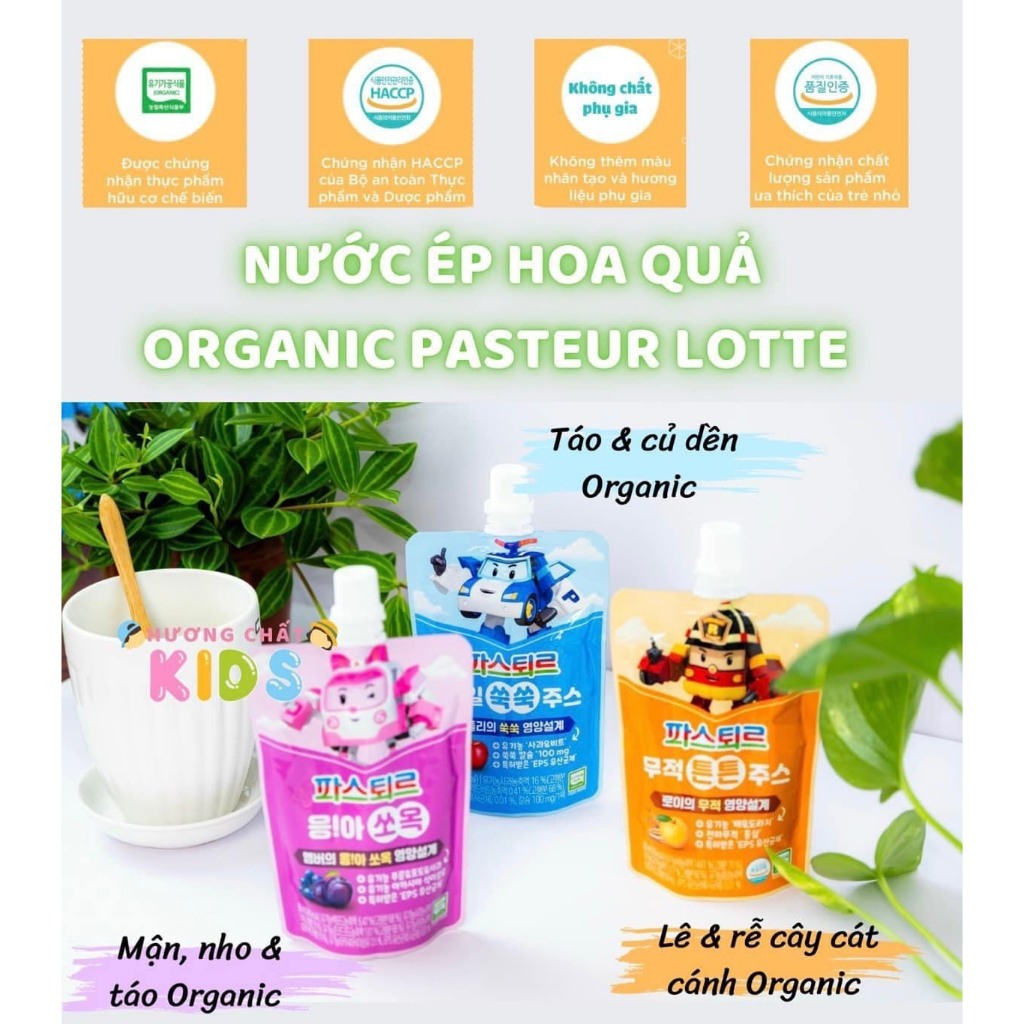 Nước Dinh Dưỡng Lotte Hoa Quả Và Rau Củ Organic Giúp Bé Phát Triển Chiều Cao, Ăn Ngon, Tăng Sức Khỏe
