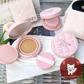 [COLORKEY] Cushion/Phấn Nước Colorkey Vỏ Hồng Chống Nắng SPF 50+/PA++++, Finish Mỏng Nhẹ, 11g
