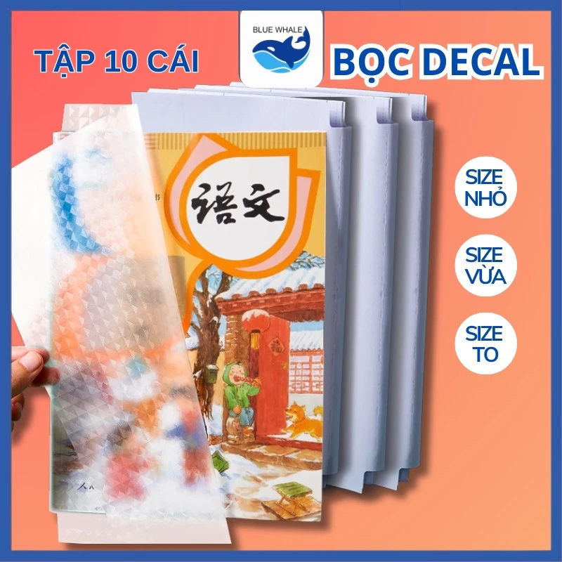 30 bọc sách Decal cao cấp đầy đủ 3 kích thước dùng cho học sinh từ lớp 1-12