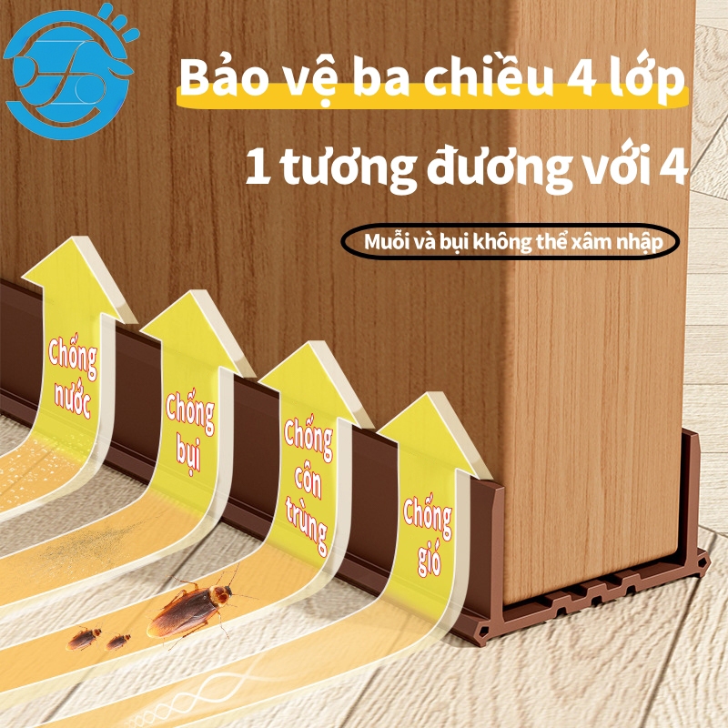 Thanh Nẹp Chặn Khe Hở Đáy Cửa Cách Âm Ron Dán Cửa Chống Ồn, Chống Bụi Và Ngăn Côn Trùng