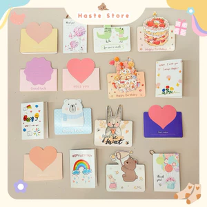 Thiệp Giấy Quà Tặng Kèm Lời Chúc Thư Tay Dễ Thương Tặng Người Yêu Bạn Trai Bạn Gái Haste