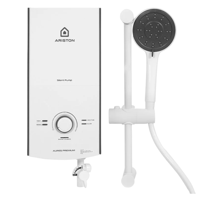 Máy tắm nóng trực tiếp (có bơm) Ariston AURES PREMIUM 4.5P IVORY
