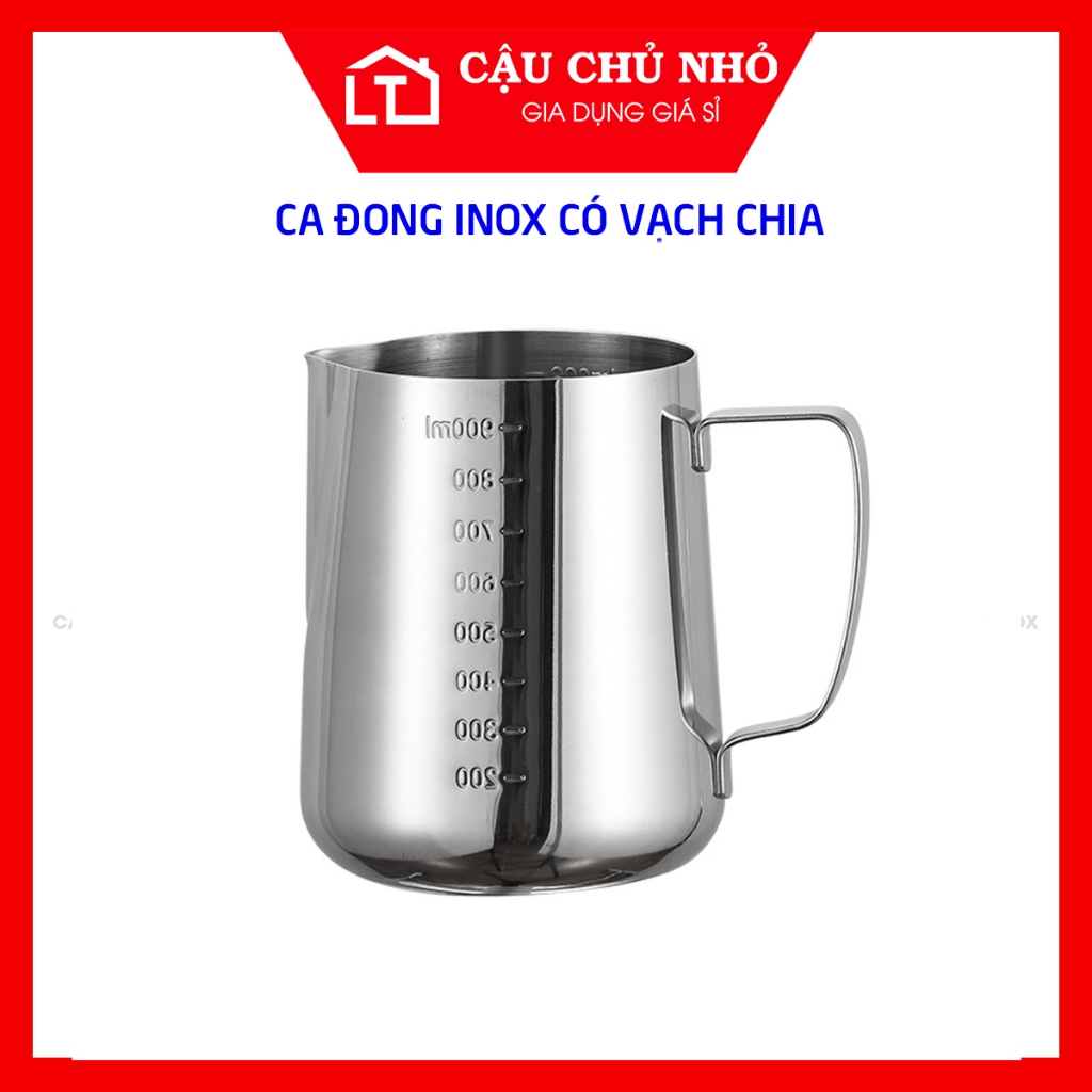 Ca đong inox 304 có vạch chia, ca sữa Dụng cụ pha chế cà phê, trà sữa ...