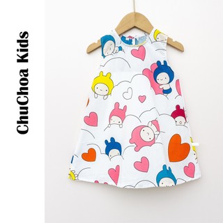 Váy Lanh bé gái, Đầm Lanh bé gái sát nách dáng suông ChuChoaKids [VBC24]