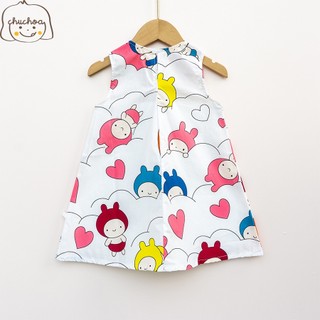 Váy Lanh bé gái, Đầm Lanh bé gái sát nách dáng suông ChuChoaKids [VBC24]