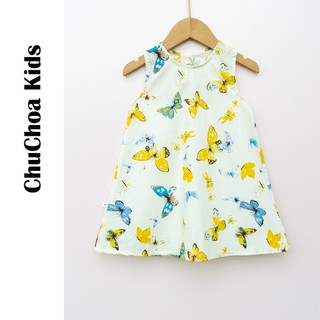 Váy Lanh bé gái, Đầm Lanh bé gái sát nách dáng suông ChuChoaKids [VBC24]