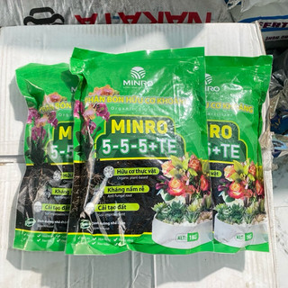 (1kg) Phân bón hữu cơ khoáng Minro 5-5-5+TE chuyên bón Hoa Lan, Hoa Hồng, Sen Đá, Xương Rồng, Bon Sai, Hoa Kiểng