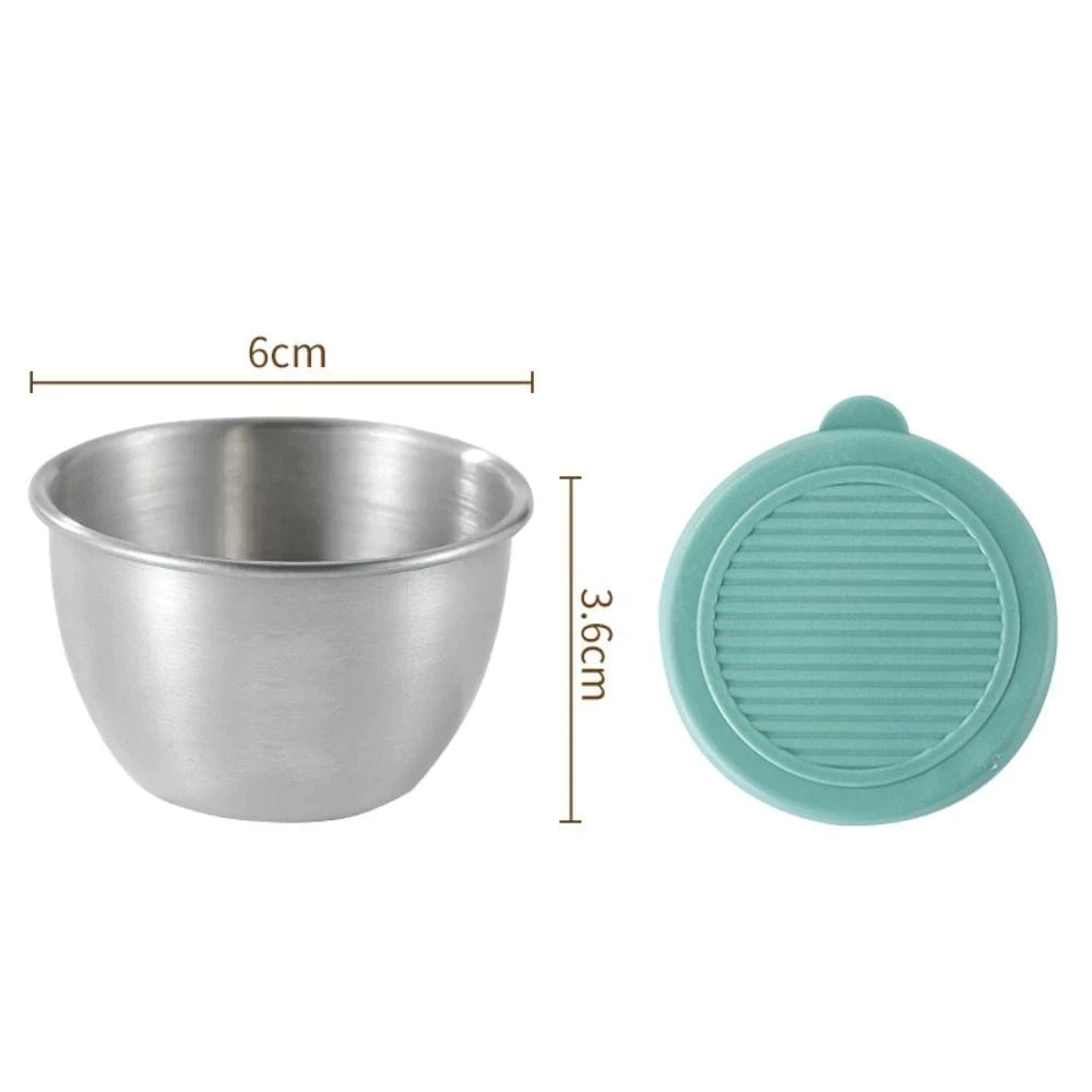 Hộp đựng nước chấm, gia vị inox 304 chống tràn 50ml, an toàn, không gỉ,  có nắp tiện lợi