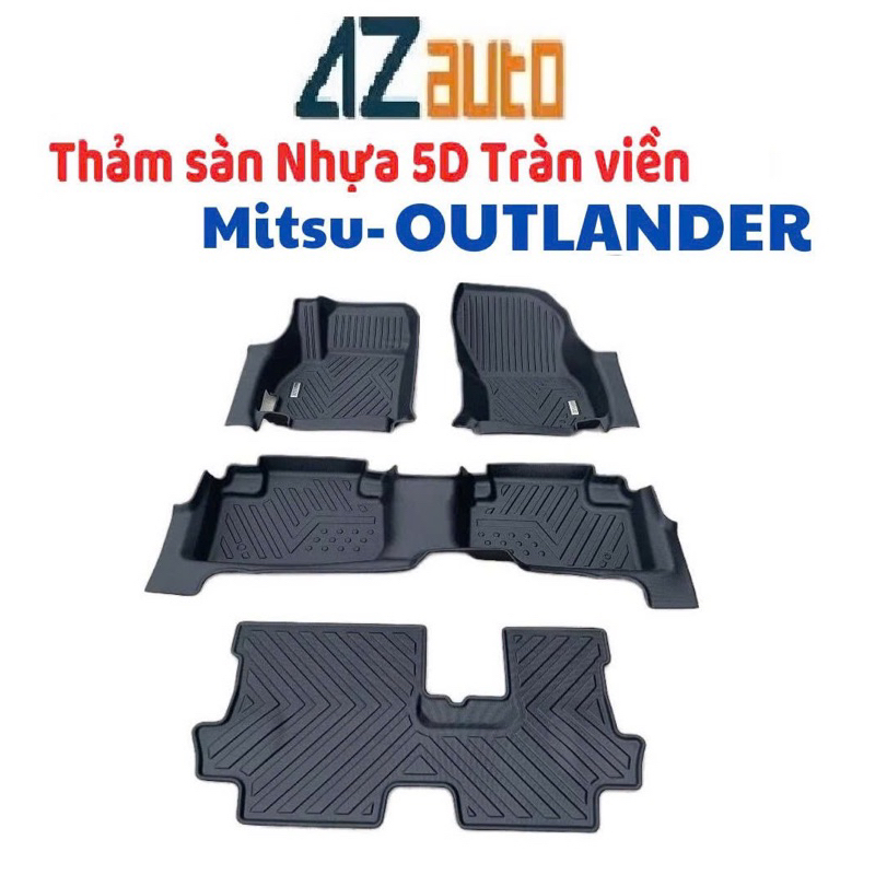 Thảm lót sàn nhựa TPE 5D xe Mitsubishi Outlander 2019-2024 tràn viền bậc hàng cao cấp