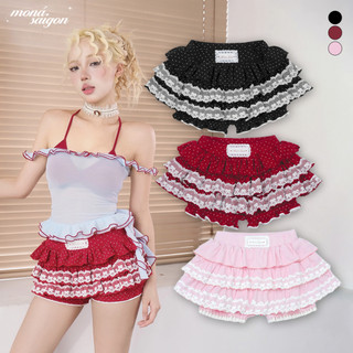Quần bí nữ giả váy MONÁ phối ren in hoạ tiết chấm bi - MIMI SKIRT