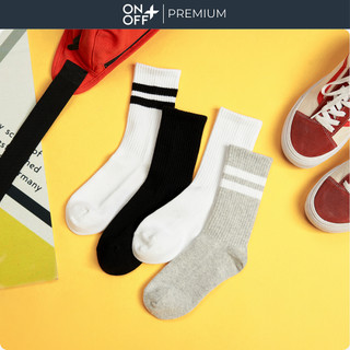 Combo 5 Đôi tất vớ cotton cổ cao thấm hut vượt trội Unisex ONOFF 15AR25A114-15AR25A115