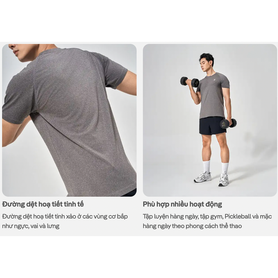 [MUA 4 GIẢM 20%]Áo thun thể thao nam tập gym pickleball Training Seamless Body Mapping mát lạnh thoáng khí Coolmate