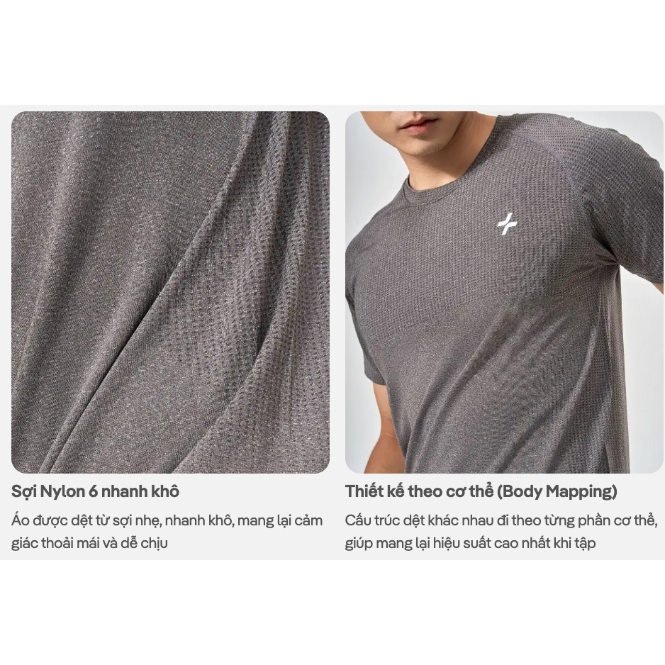 [MUA 4 GIẢM 20%]Áo thun thể thao nam tập gym pickleball Training Seamless Body Mapping mát lạnh thoáng khí Coolmate