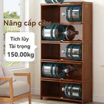 Tủ sách gỗ Tủ sách lưu trữ chống bụi trong suốt Để Sàn tủ quần áo ăn nhẹ Lắp Ráp Đơn Giản trong decor trang trí bền đẹp — ảnh 4