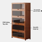 Tủ sách gỗ Tủ sách lưu trữ chống bụi trong suốt Để Sàn tủ quần áo ăn nhẹ Lắp Ráp Đơn Giản trong decor trang trí bền đẹp — ảnh 5