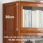 Tủ sách gỗ Tủ sách lưu trữ chống bụi trong suốt Để Sàn tủ quần áo ăn nhẹ Lắp Ráp Đơn Giản trong decor trang trí bền đẹp — ảnh 3