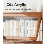Tủ sách gỗ Tủ sách lưu trữ chống bụi trong suốt Để Sàn tủ quần áo ăn nhẹ Lắp Ráp Đơn Giản trong decor trang trí bền đẹp — ảnh 2