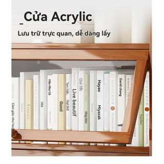 Tủ sách gỗ Tủ sách lưu trữ chống bụi trong suốt Để Sàn tủ quần áo ăn nhẹ Lắp Ráp Đơn Giản trong decor trang trí bền đẹp