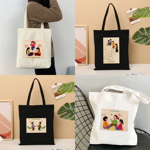 Túi tote IN HÌNH CÁC TRÒ CHƠI DÂN GIAN vui nhộn túi vải bố canvas nhiều hình đeo vai đi học, đi chơi 35x40cm tota099