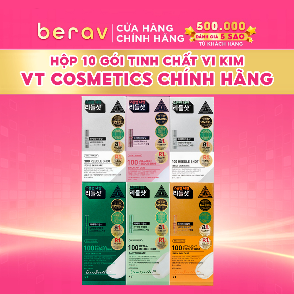 [VT Cosmetics] Hộp 10 gói tinh chất vi kim VT REEDLE SHOT STICK POUCH ...