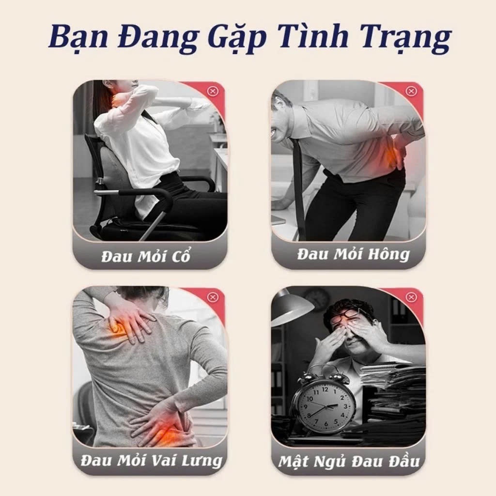 Đệm Mát Xa Toàn Thân Phục Hồi Chức Năng, Nệm Ghế Gối Massage Cổ Vai Gáy Giảm Đau Nhức Cơ Thể Tại Nhà