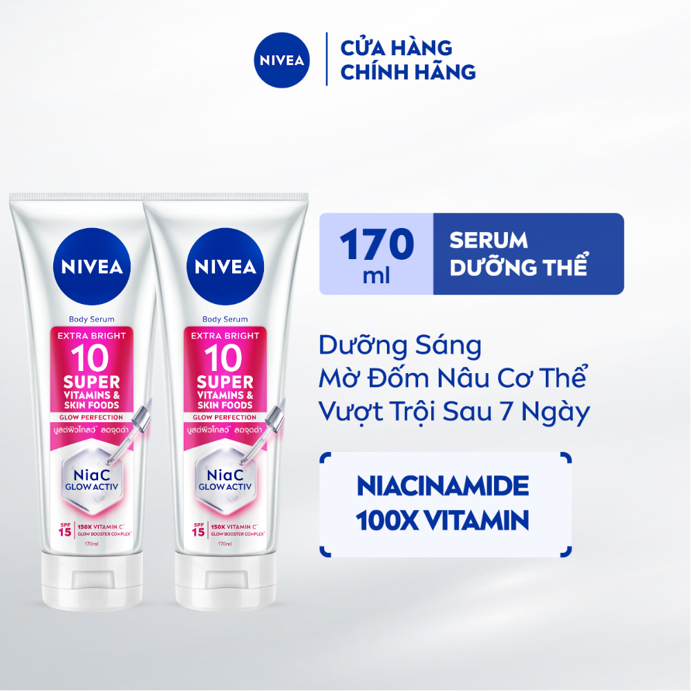 Bộ 2 Tinh Chất Dưỡng Thể NIVEA Vitamin Serum Dưỡng Sáng Da Sau 7 Ngày 170ml - 93830x2/99193x2/99189x2/99191x2