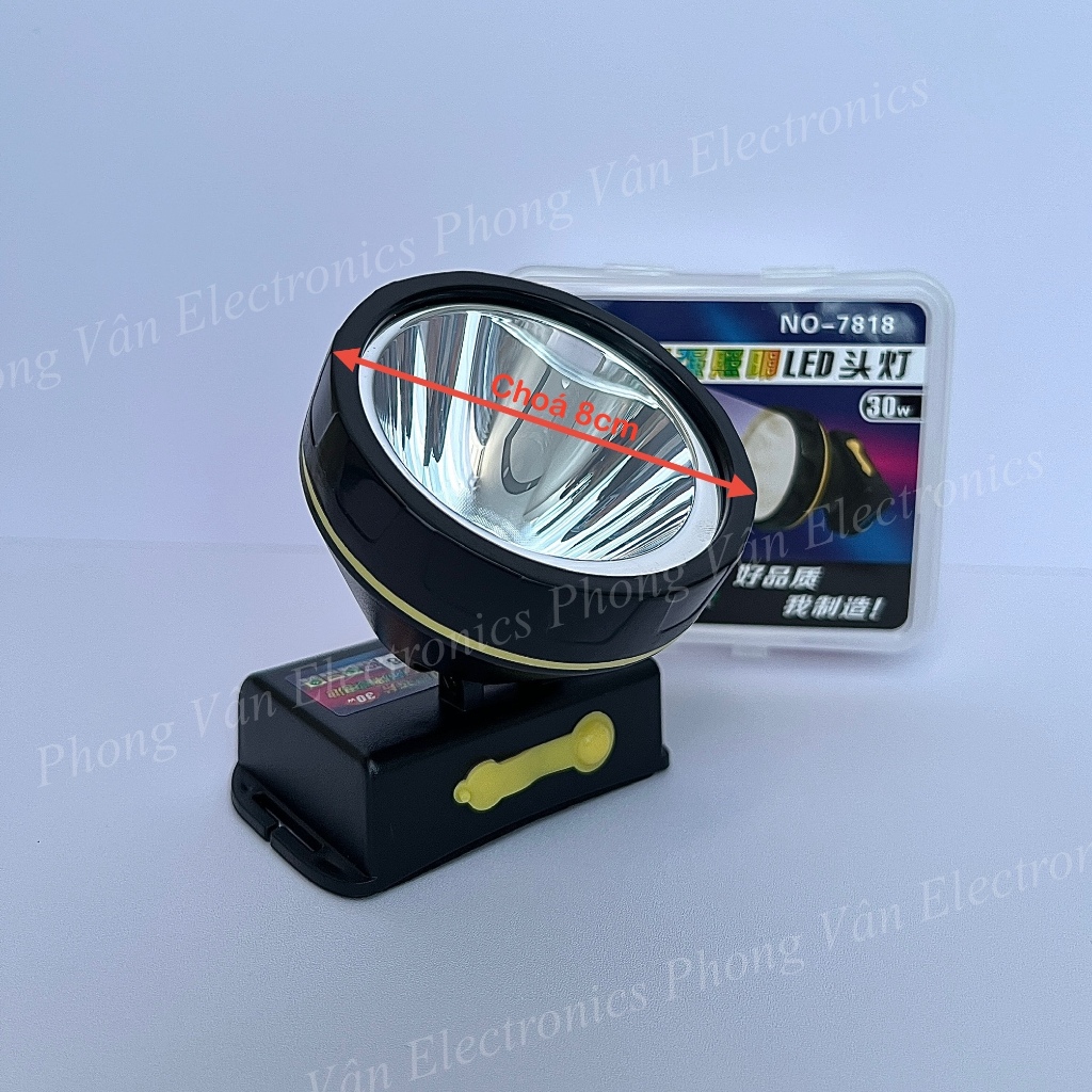 Đèn đội đầu PowerShine 7818 cầm điện trên 10 tiếng, siêu bền, ánh sáng mạnh, chống nước tuyệt vời