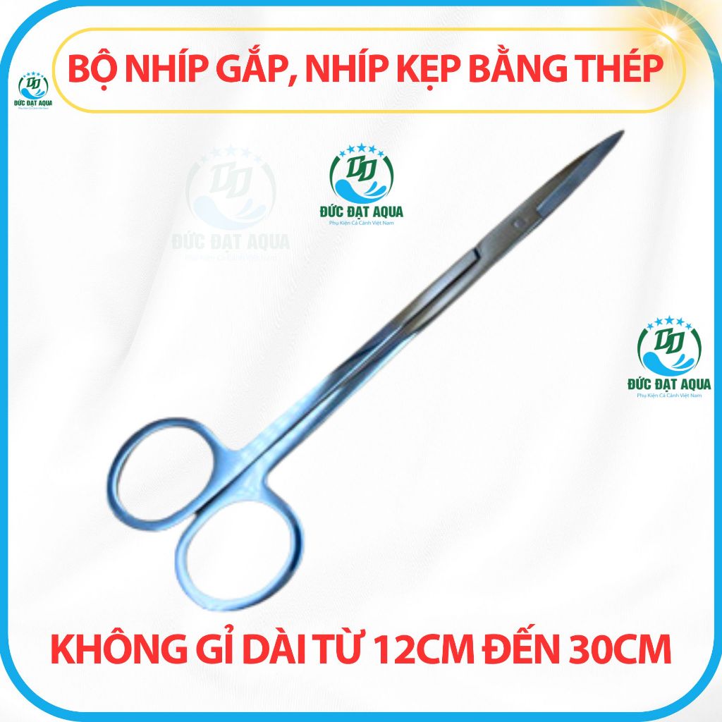 Nhíp trồng cây thủy sinh- kéo cong - kéo thẳng -inox 304 cao cấp kẹp gắp thức ăn 2