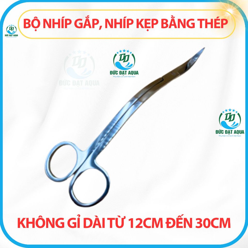 Nhíp trồng cây thủy sinh- kéo cong - kéo thẳng -inox 304 cao cấp kẹp gắp thức ăn 7