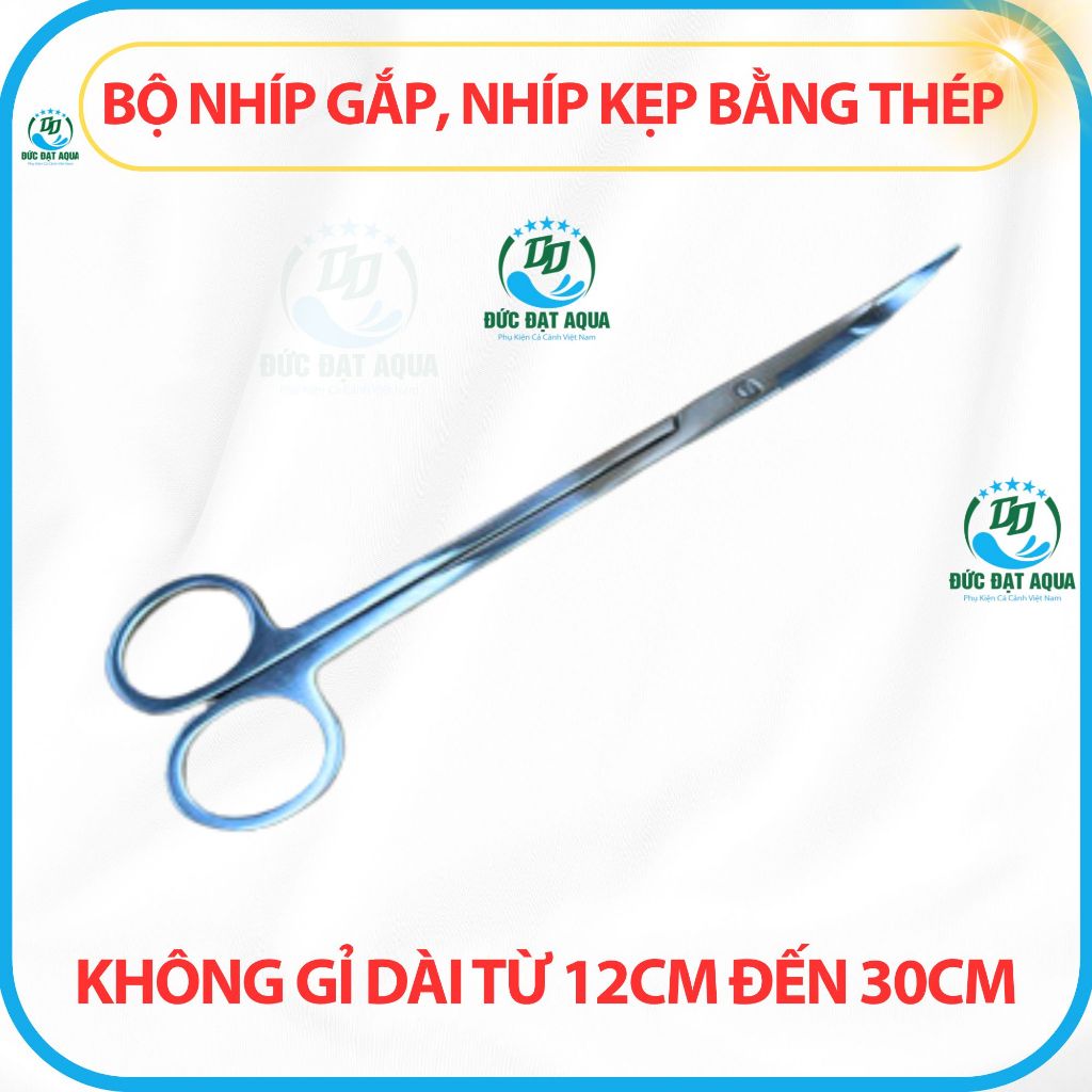 Nhíp trồng cây thủy sinh- kéo cong - kéo thẳng -inox 304 cao cấp kẹp gắp thức ăn 4