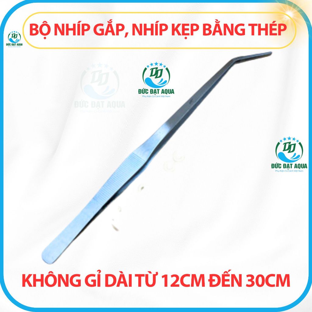 Nhíp trồng cây thủy sinh- kéo cong - kéo thẳng -inox 304 cao cấp kẹp gắp thức ăn 3