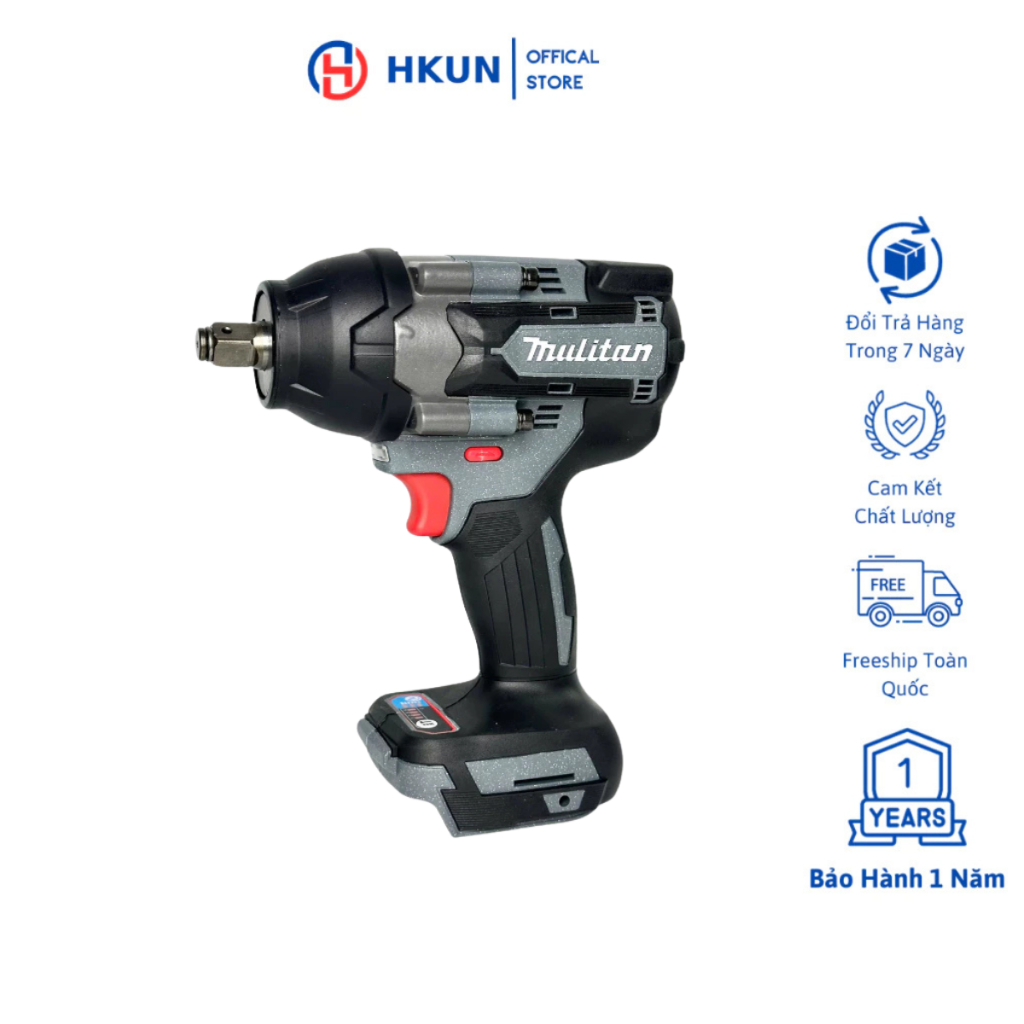 Thân Máy Siết Bulong MULITAN M21V-1260, Lực siết 1260Nm, Động Cơ Lõi Đồng, Chân Pin Phổ Thông