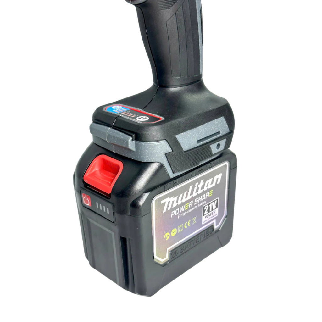 Máy Siết Bulong MULITAN M21V-1260, Lực siết 1260Nm, Động Cơ Lõi Đồng, Chân Pin Phổ Thông