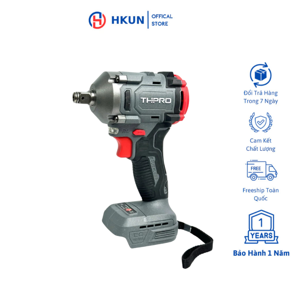 Thân Máy Siết Bulong THPRO TH6360AK Lực Siết 360N.m Động Cơ Không Chổi Than Chân Pin Phổ Thông