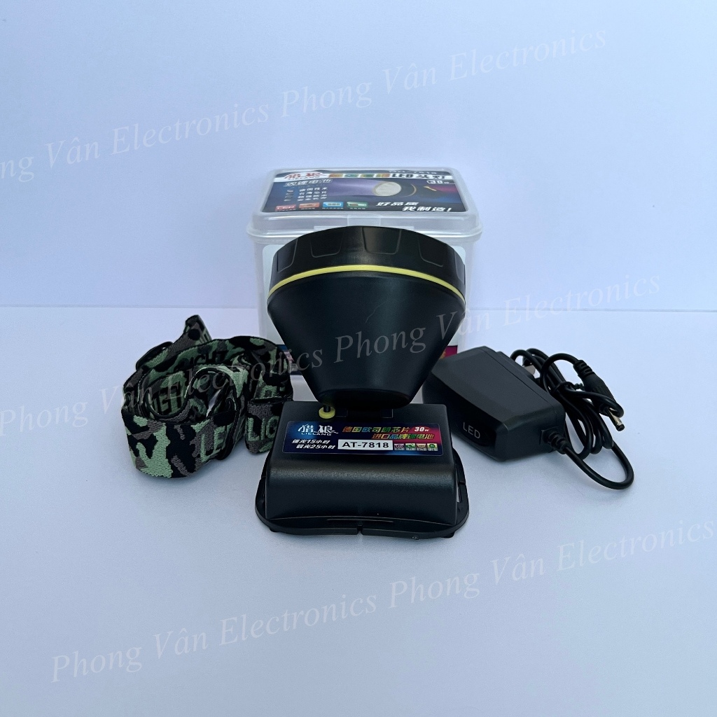 Đèn đội đầu PowerShine 7818 cầm điện trên 10 tiếng, siêu bền, ánh sáng mạnh, chống nước tuyệt vời