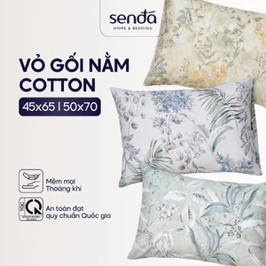 Vỏ gối Cotton Twill 40s 50x70 45x65 cm Sen Đá Home Bedding họa tiết hoa đẹp, bao áo gối nằm cotton thô lụa cao cấp