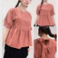 Áo sơ mi babydoll cộc tay buộc nơ sau dễ thương nhiều màu. Áo kiểu nữ cute baby doll T1025G