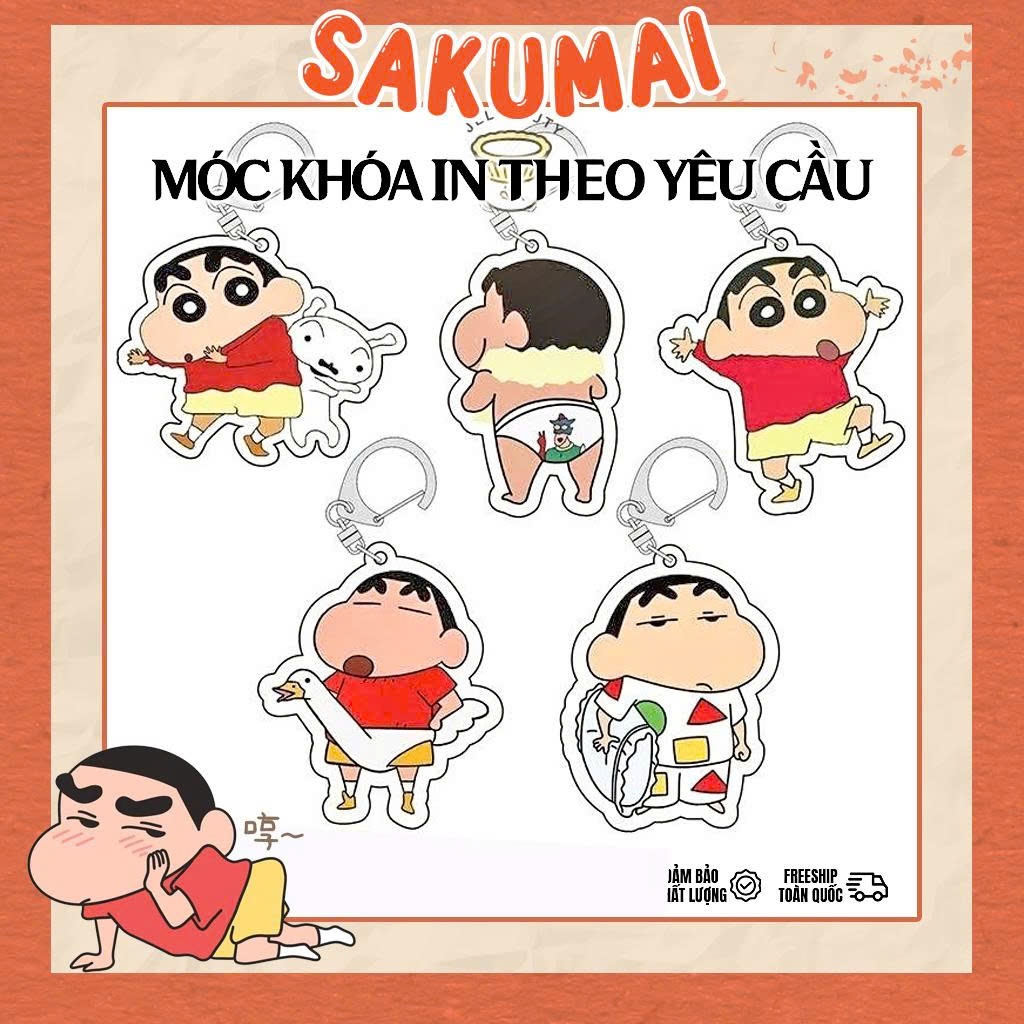 Móc Khoá Shin, Móc Khoá Crayon Shin-chan Cậu Bé Bút Chì Chất Liệu Acrylic Dùng Làm Quà Tặng Trang Trí Túi Xách - SakuMai