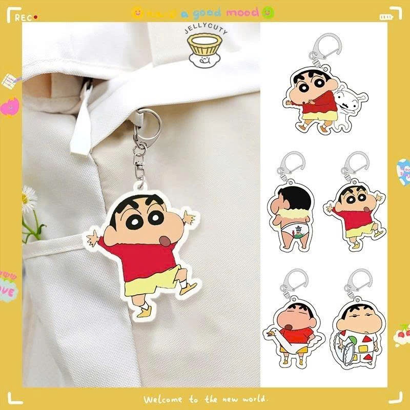 Móc Khoá Shin, Móc Khoá Crayon Shin-chan Cậu Bé Bút Chì Chất Liệu Acrylic Dùng Làm Quà Tặng Trang Trí Túi Xách - SakuMai