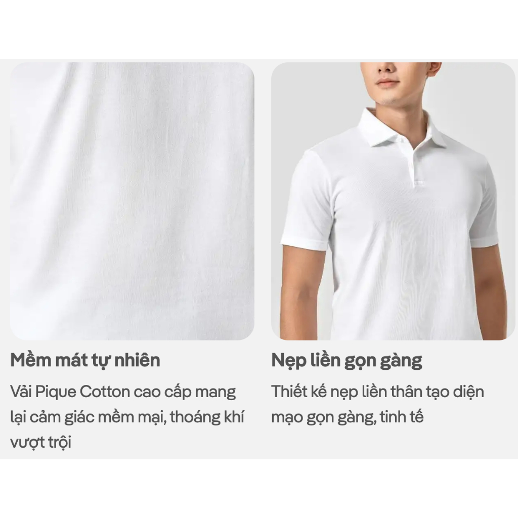 [MUA 4 GIẢM 20%]Áo Polo nam Premium Pique mềm mại thoáng khí phù hợp đi làm du lịch hoạt động ngoài trời Coolmate