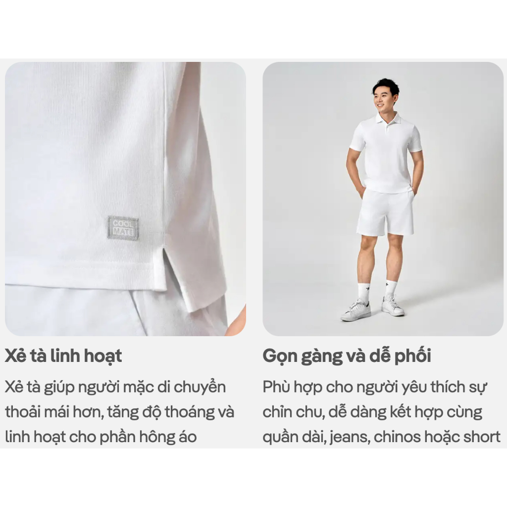 [MUA 4 GIẢM 20%]Áo Polo nam Premium Pique mềm mại thoáng khí phù hợp đi làm du lịch hoạt động ngoài trời Coolmate