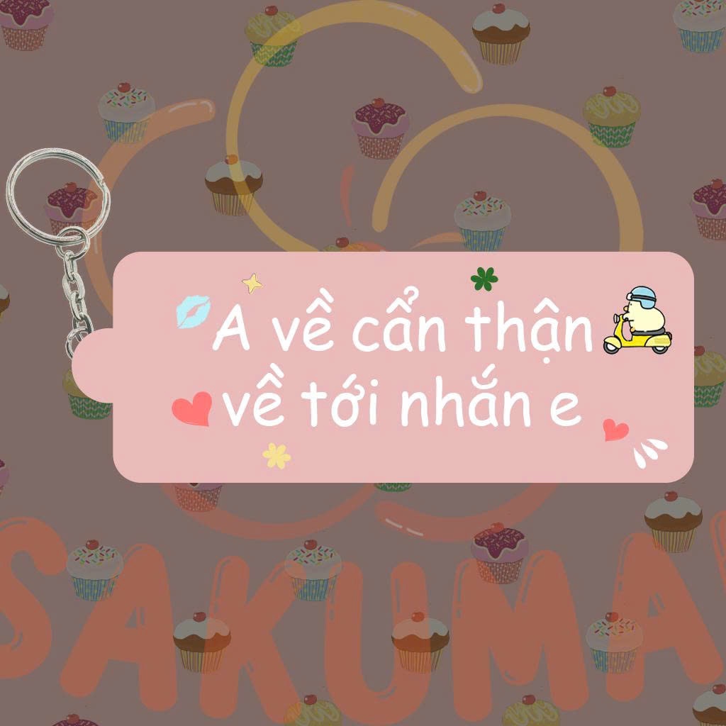 Móc Khoá Lời Nhắn, Móc Khoá Ghi Lời Nhắn Theo Yêu Cầu Chất Liệu Acrylic Dùng Làm Quà Tặng Trang Trí Túi Xách - SakuMai